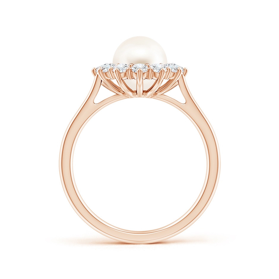 7mm AAA Princess Diana Inspired Freshwater Pearl Ring in Rose Gold side 199
