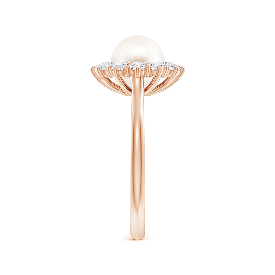 7mm AAA Princess Diana Inspired Freshwater Pearl Ring in Rose Gold side 299