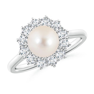 7mm AAAA Princess Diana Inspired Freshwater Pearl Ring in P950 Platinum