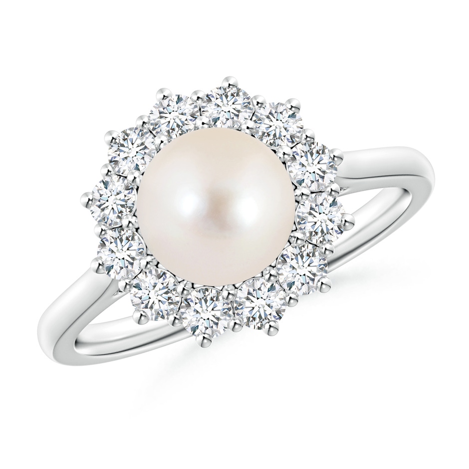 7mm AAAA Princess Diana Inspired Freshwater Pearl Ring in P950 Platinum 