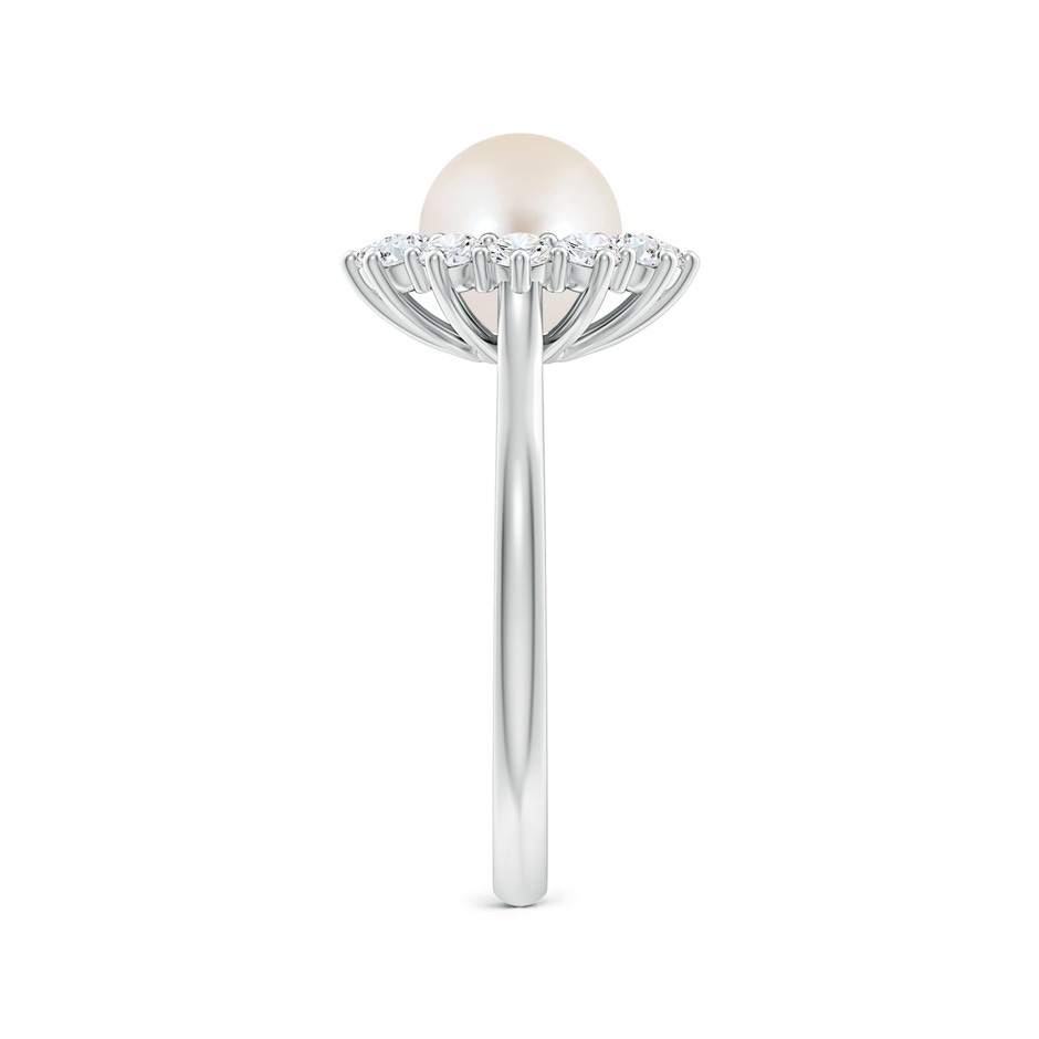 7mm AAAA Princess Diana Inspired Freshwater Pearl Ring in P950 Platinum side 299