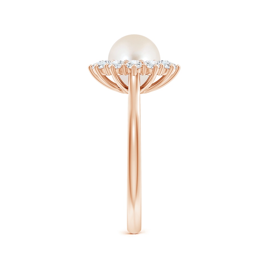 7mm AAAA Princess Diana Inspired Freshwater Pearl Ring in Rose Gold side 299