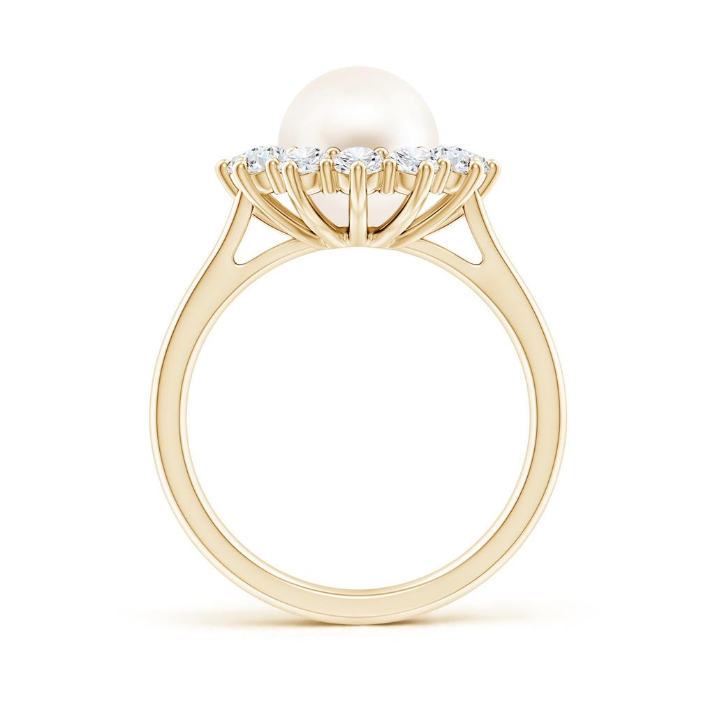 8mm AAA Princess Diana Inspired Freshwater Pearl Ring in Yellow Gold - side 199