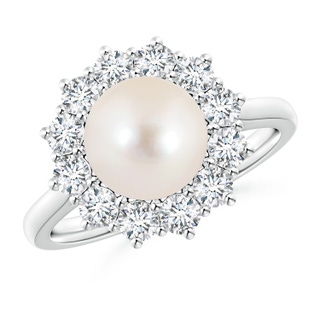 8mm AAAA Princess Diana Inspired Freshwater Pearl Ring in P950 Platinum
