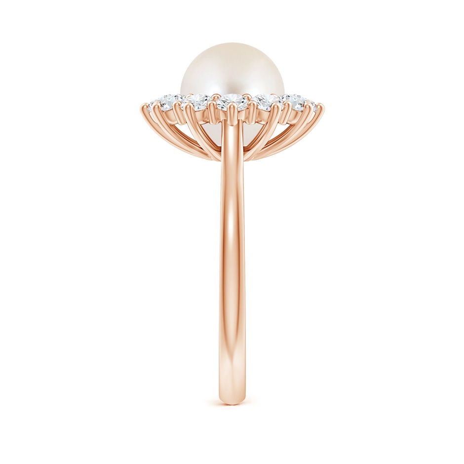 8mm AAAA Princess Diana Inspired Freshwater Pearl Ring in Rose Gold side 299