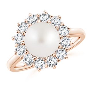 8mm AA Princess Diana Inspired South Sea Pearl Ring in 10K Rose Gold