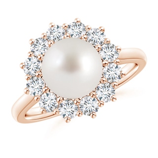 8mm AAA Princess Diana Inspired South Sea Pearl Ring in Rose Gold