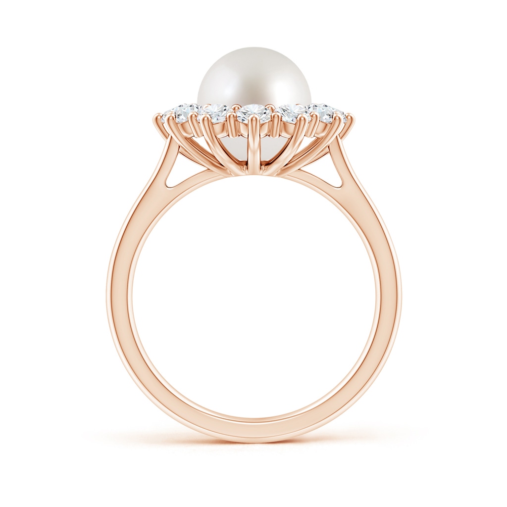 8mm AAA Princess Diana Inspired South Sea Pearl Ring in Rose Gold Side-1