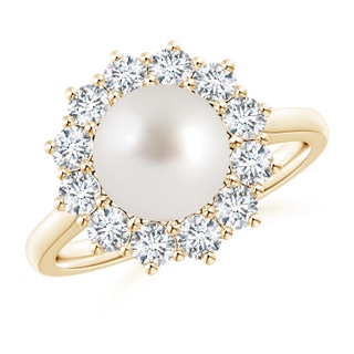 8mm AAA Princess Diana Inspired South Sea Pearl Ring in Yellow Gold