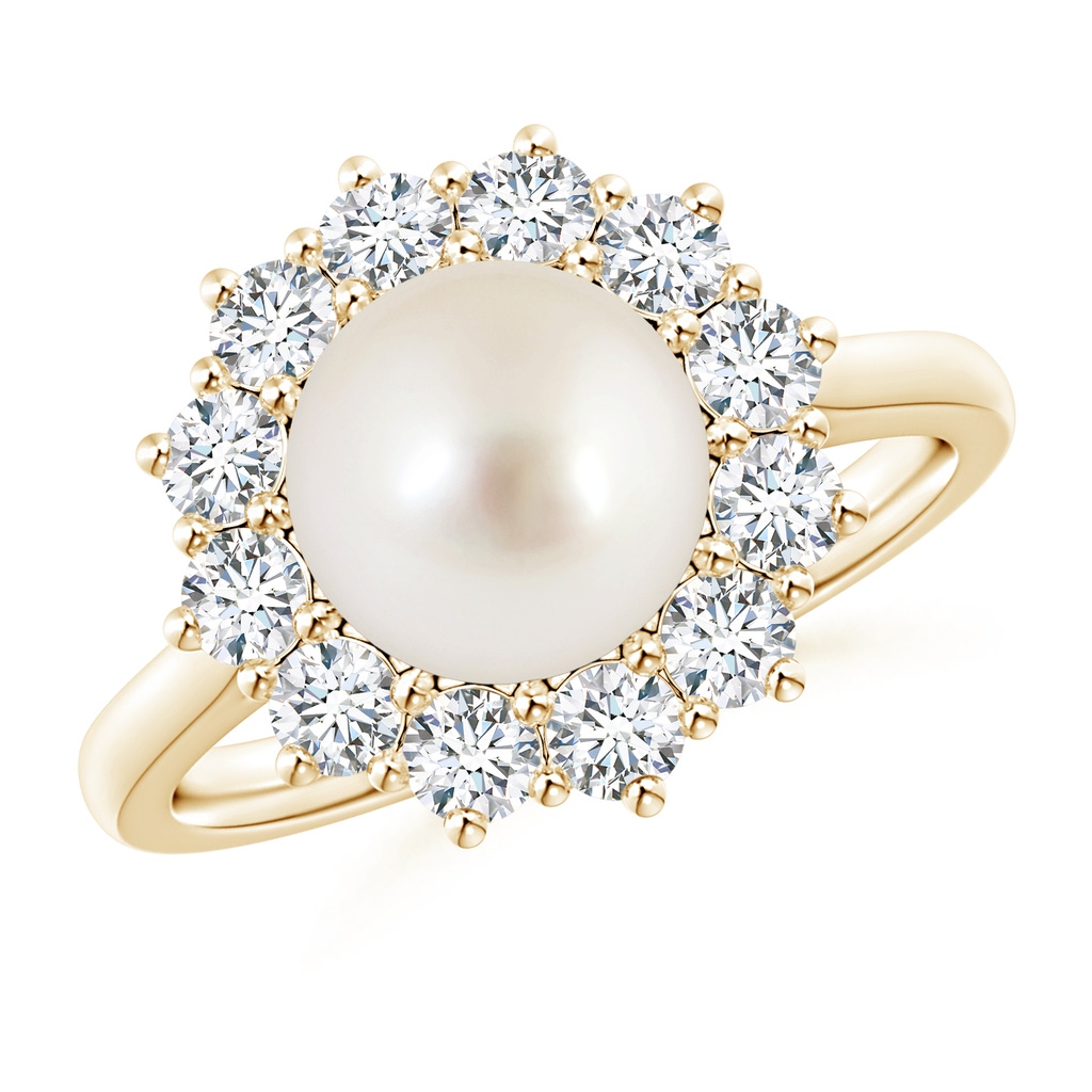 8mm AAAA Princess Diana Inspired South Sea Pearl Ring in Yellow Gold