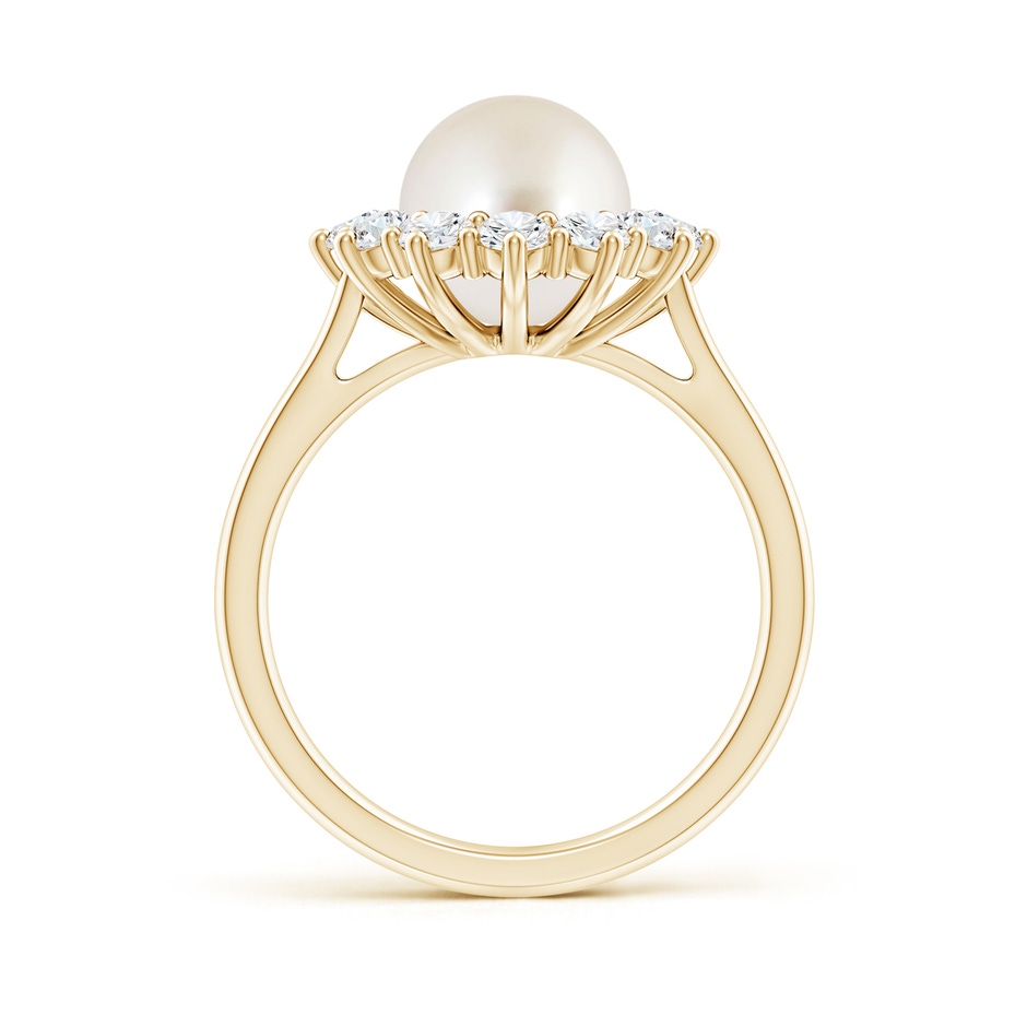 8mm AAAA Princess Diana Inspired South Sea Pearl Ring in Yellow Gold side-1