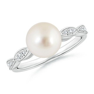8mm AAAA South Sea Pearl Ring with Marquise Motifs in P950 Platinum