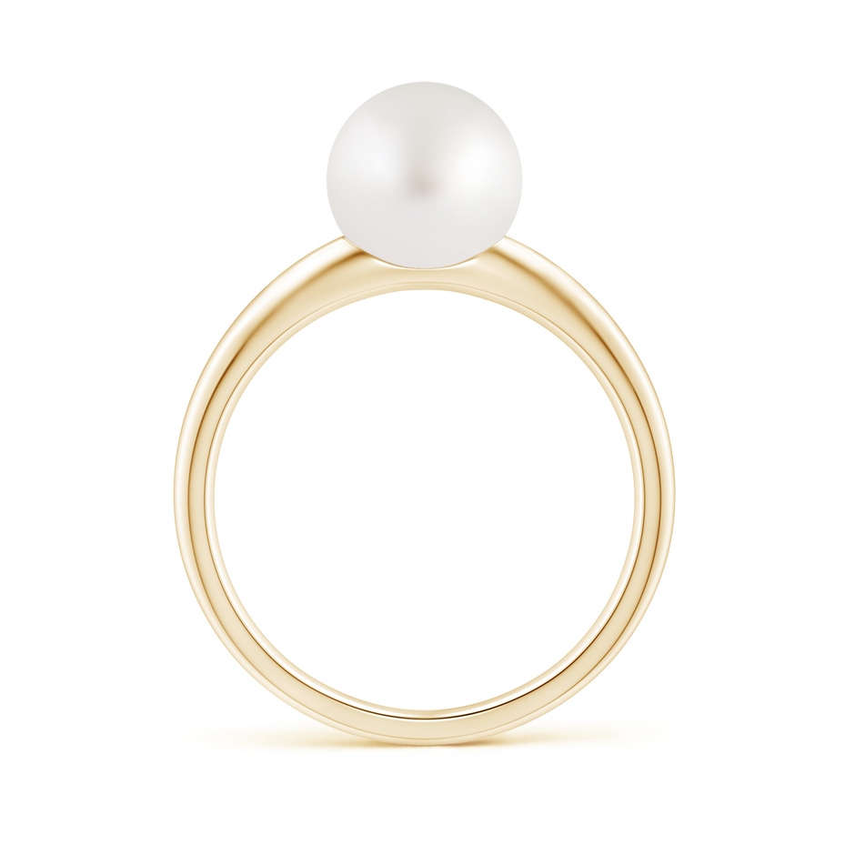8mm AA Solitaire South Sea Pearl Engagement Ring in Yellow Gold side 1