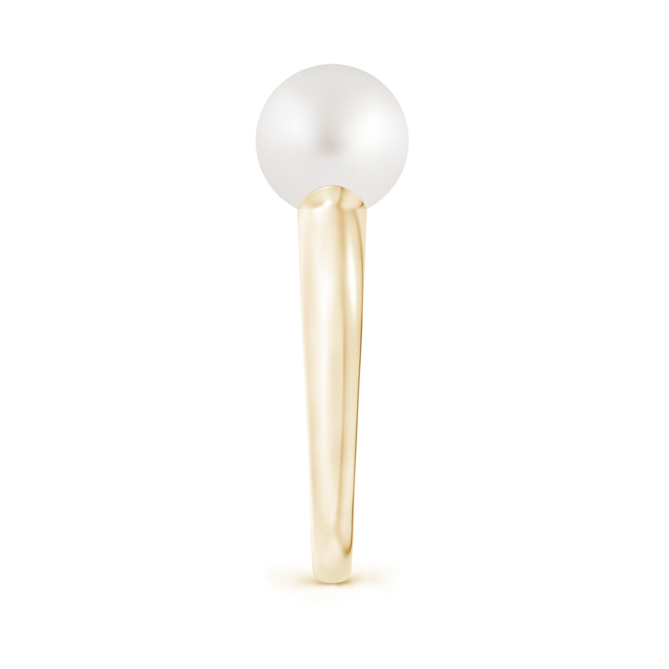 8mm AA Solitaire South Sea Pearl Engagement Ring in Yellow Gold side 2