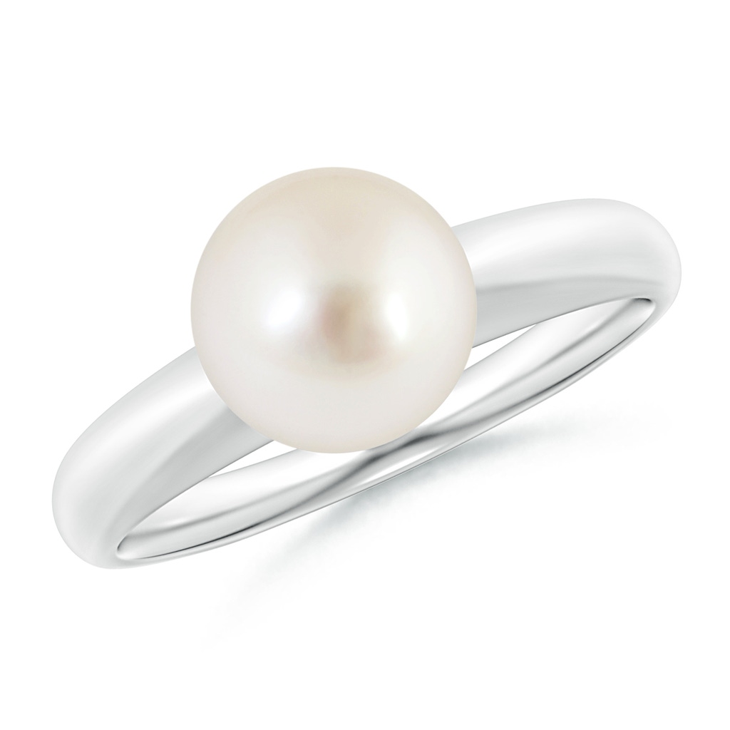 8mm AAAA Solitaire South Sea Pearl Engagement Ring in White Gold