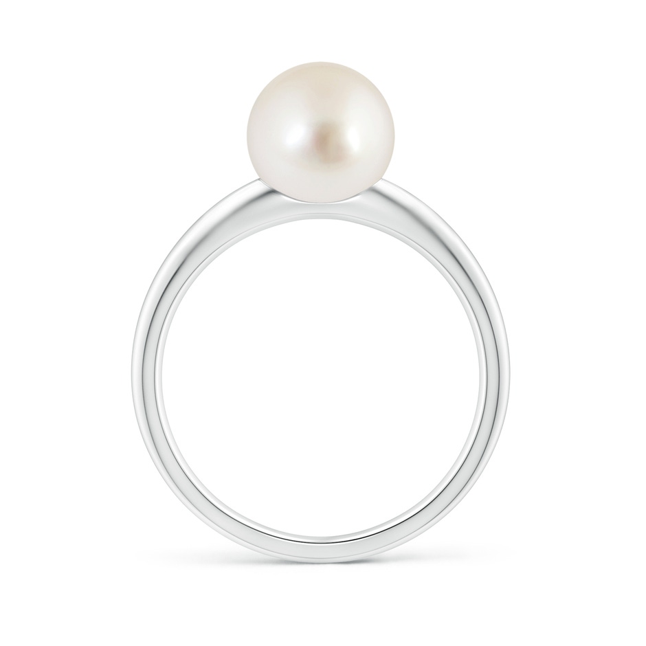 8mm AAAA Solitaire South Sea Pearl Engagement Ring in White Gold side 1