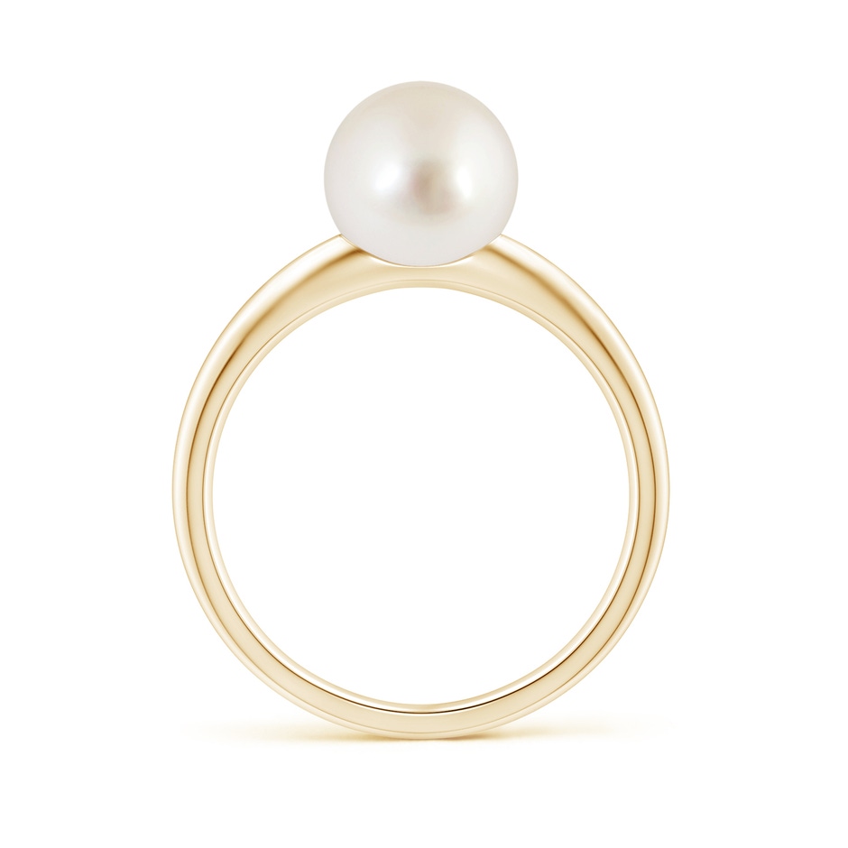 8mm AAAA Solitaire South Sea Pearl Engagement Ring in Yellow Gold side 1