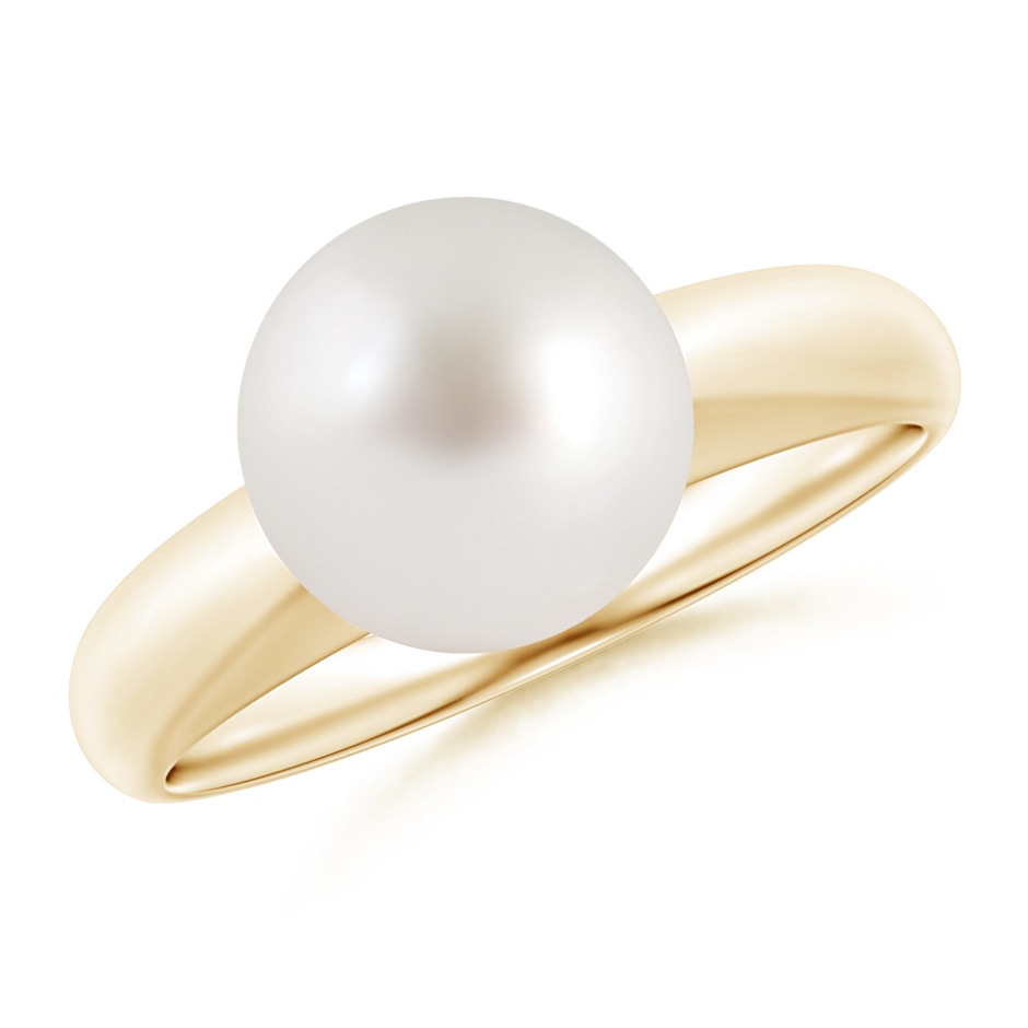 9mm AAA Solitaire South Sea Pearl Engagement Ring in Yellow Gold 