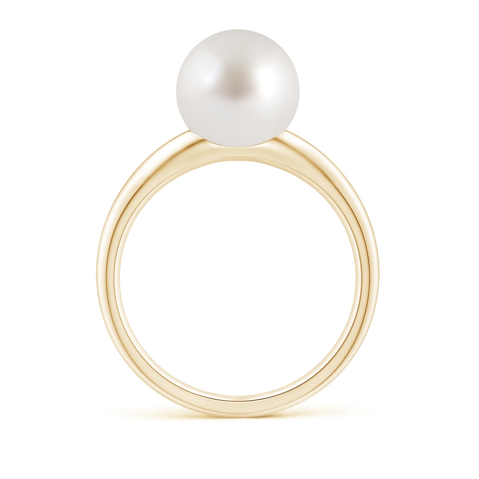 9mm AAA Solitaire South Sea Pearl Engagement Ring in Yellow Gold side 1