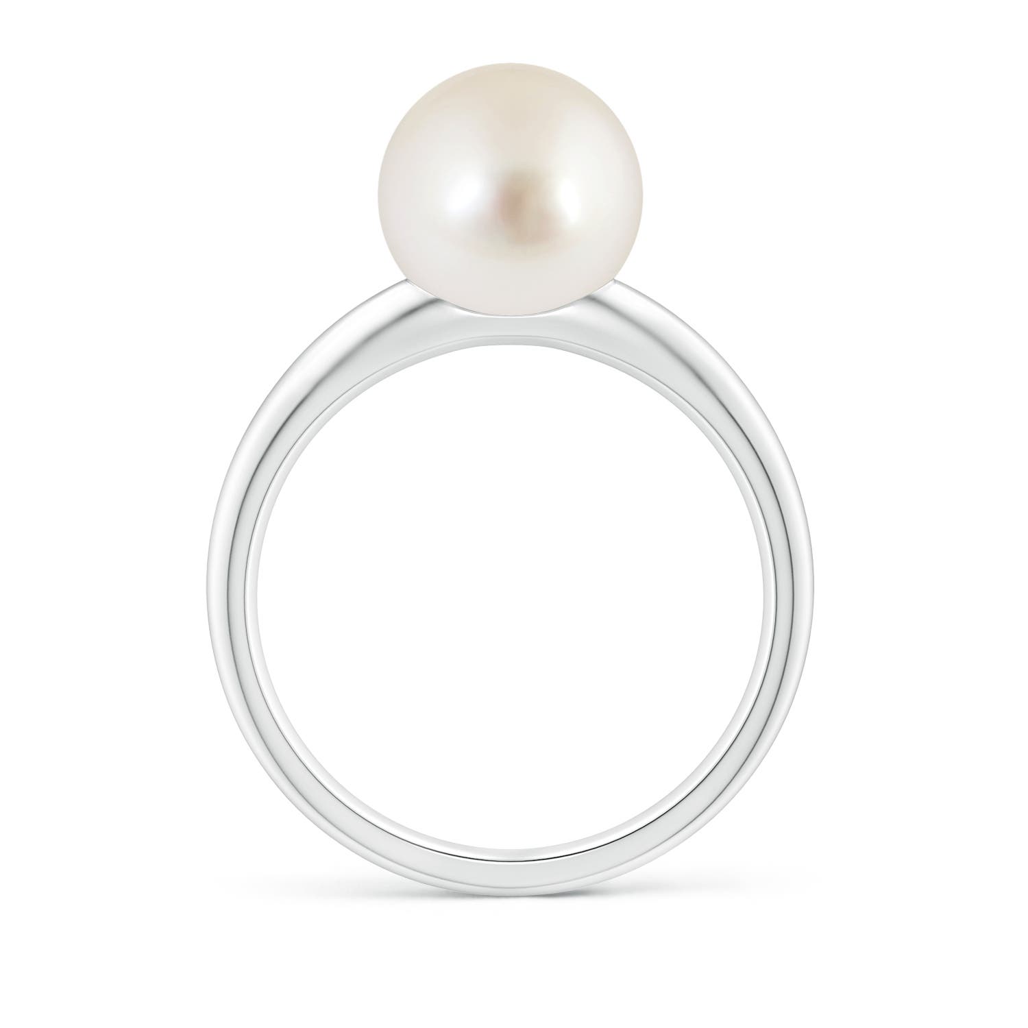 9mm AAAA Solitaire South Sea Pearl Engagement Ring in P950 Platinum - side 1