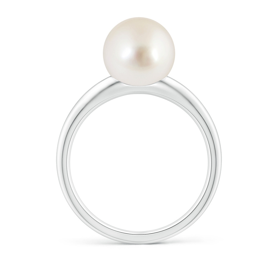 9mm AAAA Solitaire South Sea Pearl Engagement Ring in P950 Platinum side 1