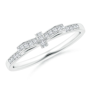 1mm GVS2 Pave-Set Diamond Bow Tie Ring in White Gold