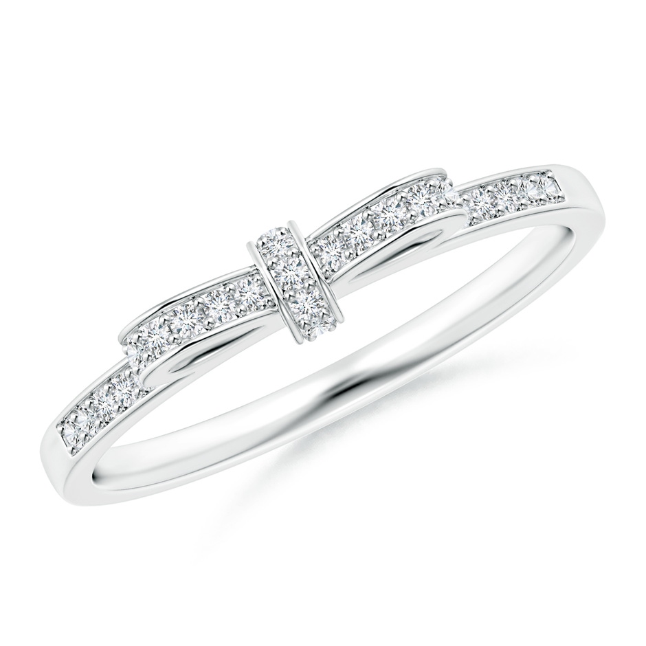 1mm GVS2 Pave-Set Diamond Bow Tie Ring in White Gold 