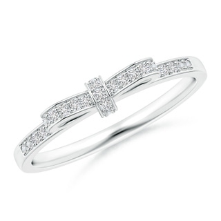 1mm HSI2 Pave-Set Diamond Bow Tie Ring in White Gold