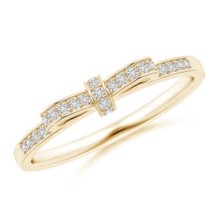 1mm HSI2 Pave-Set Diamond Bow Tie Ring in Yellow Gold