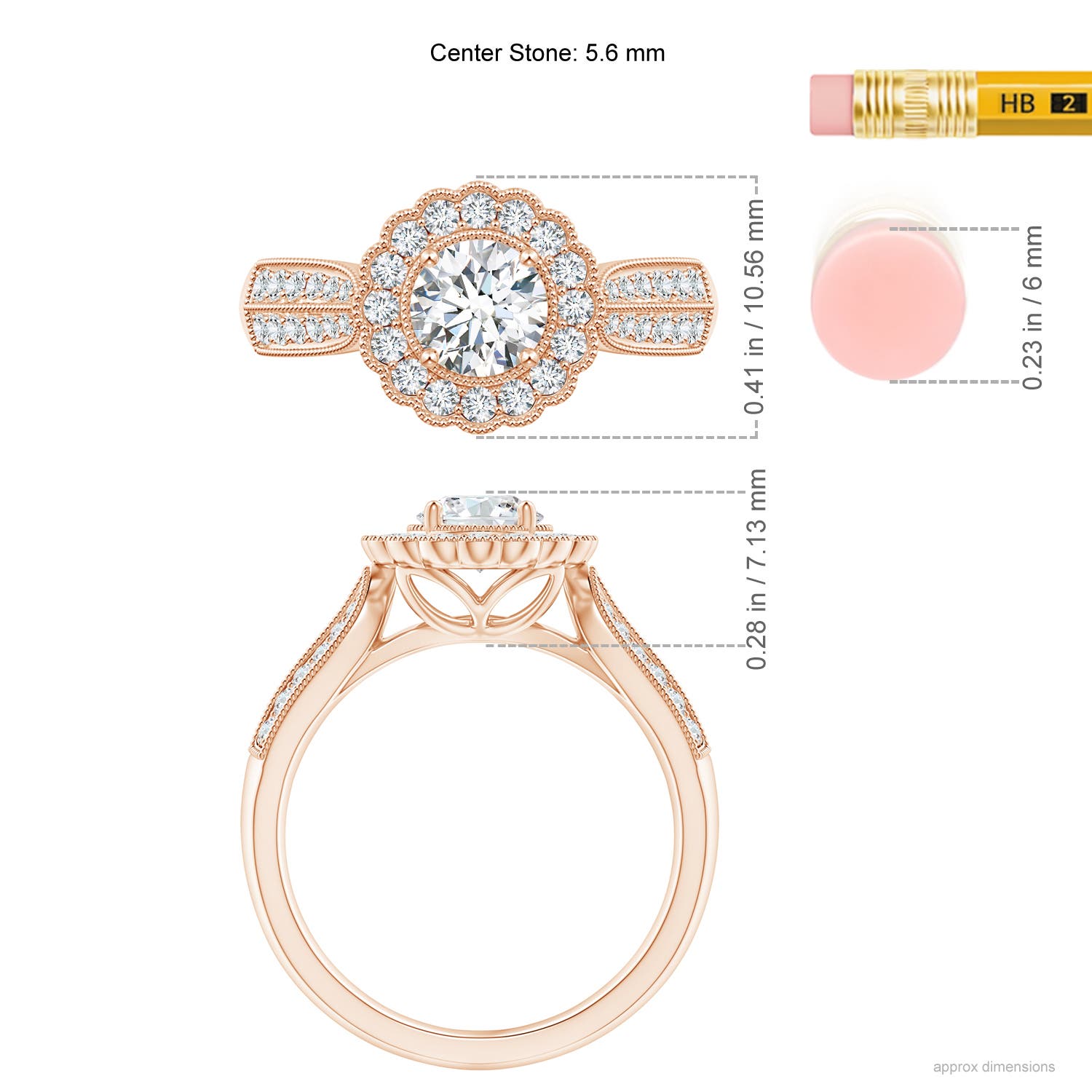 F-G, VS / 1.02 CT / 14 KT Rose Gold