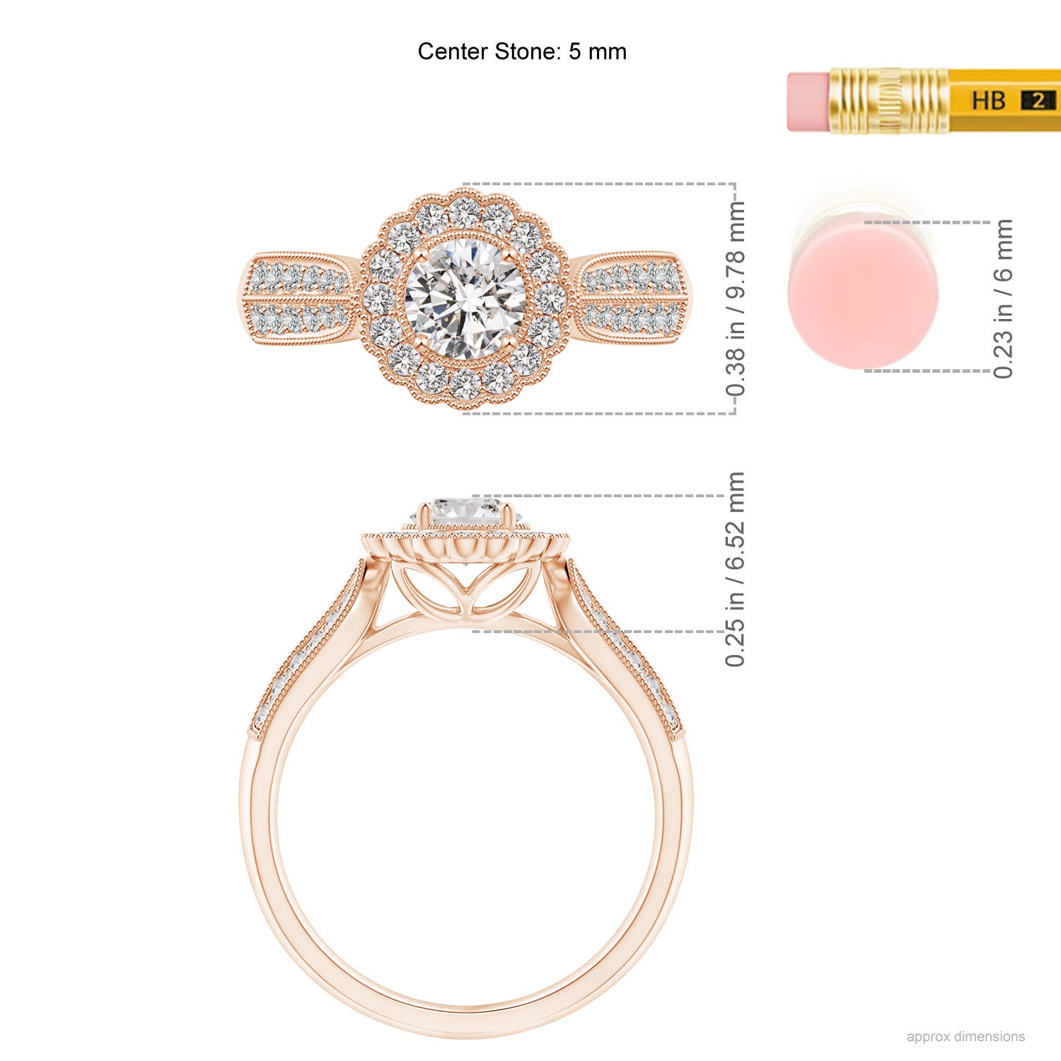 I-J, I1-I2 / 0.77 CT / 14 KT Rose Gold