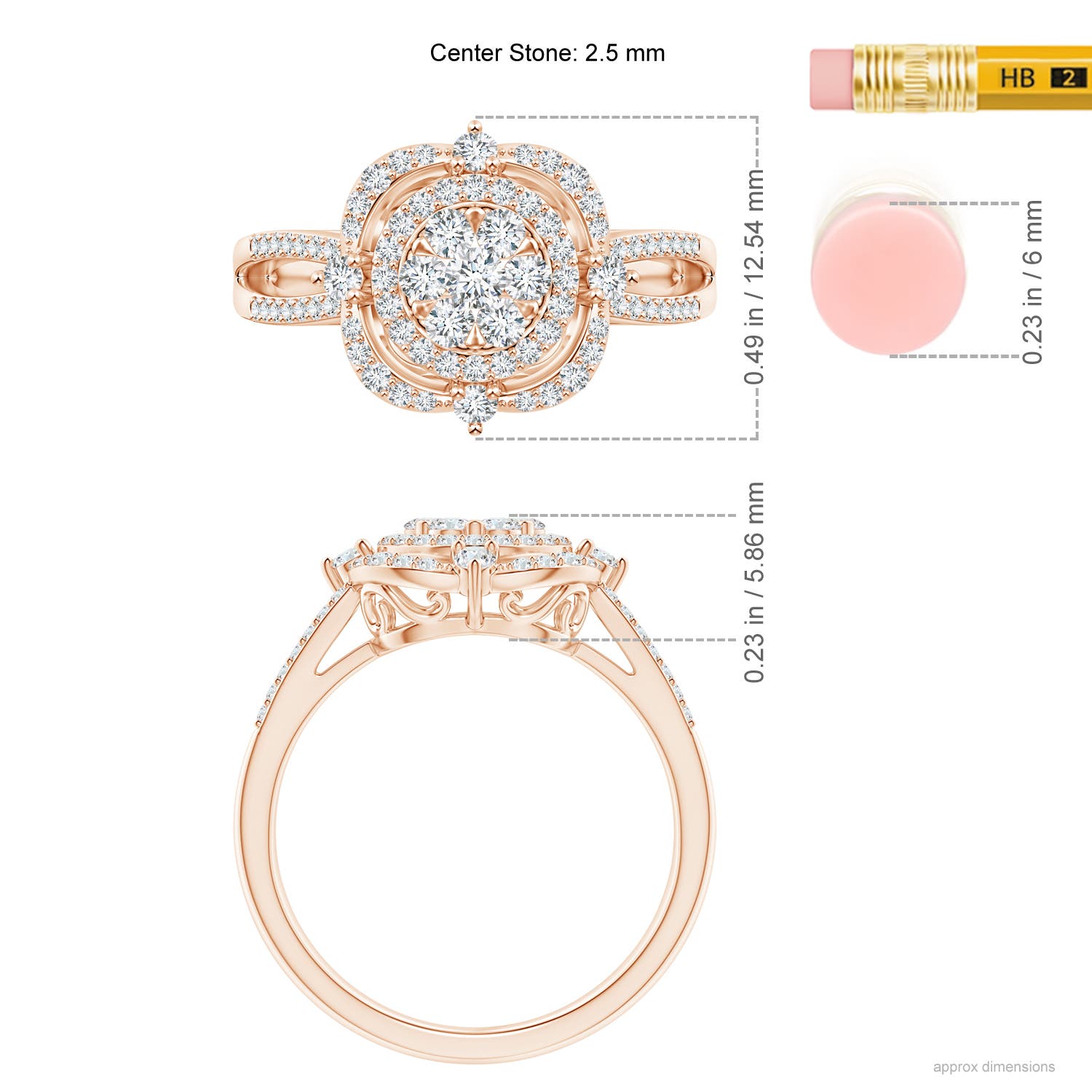 G, VS2 / 0.69 CT / 14 KT Rose Gold