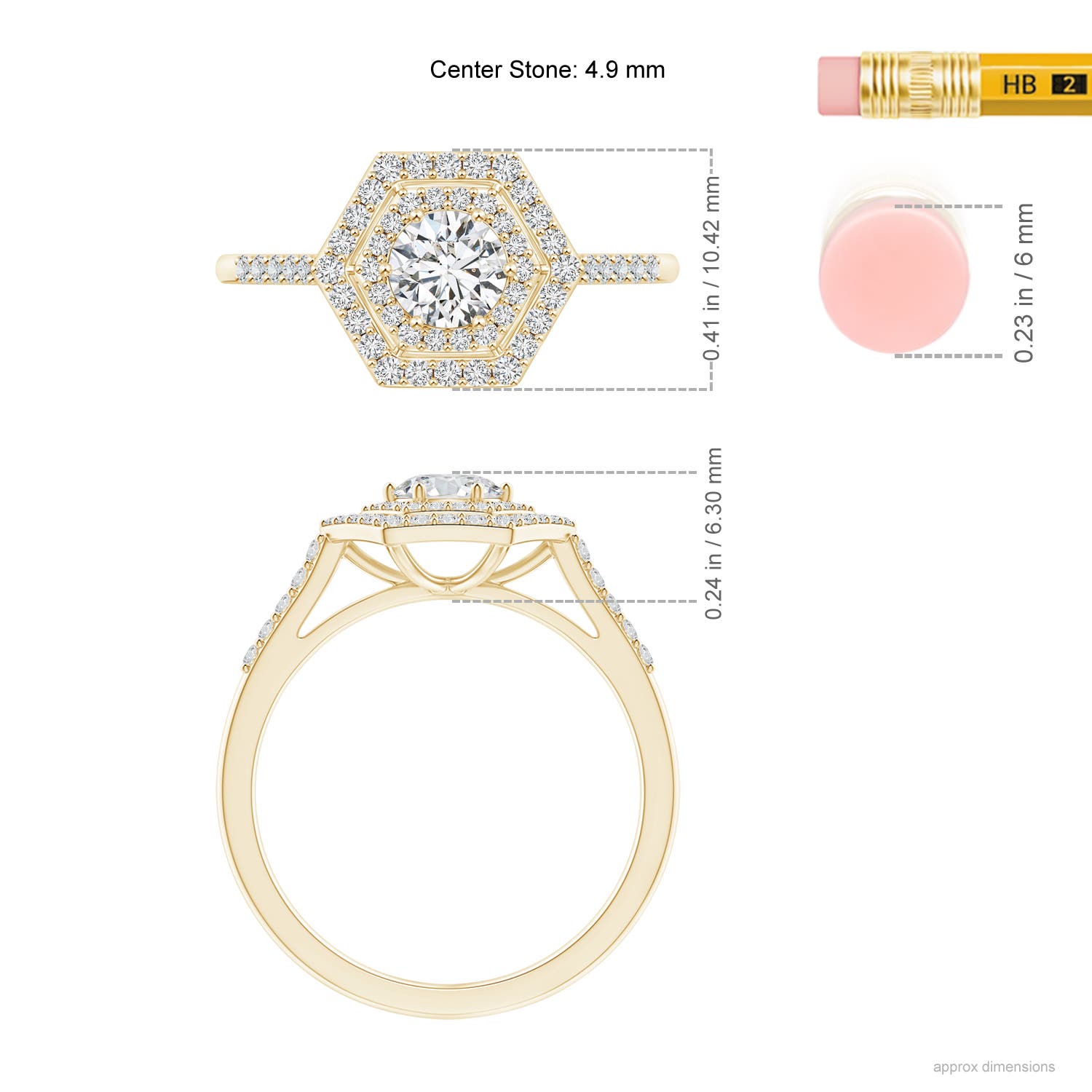 H, SI2 / 0.74 CT / 14 KT Yellow Gold