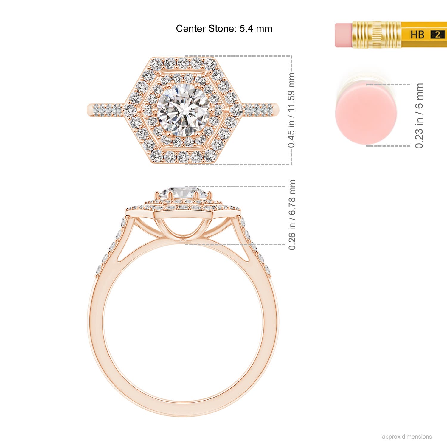 I-J, I1-I2 / 1 CT / 14 KT Rose Gold