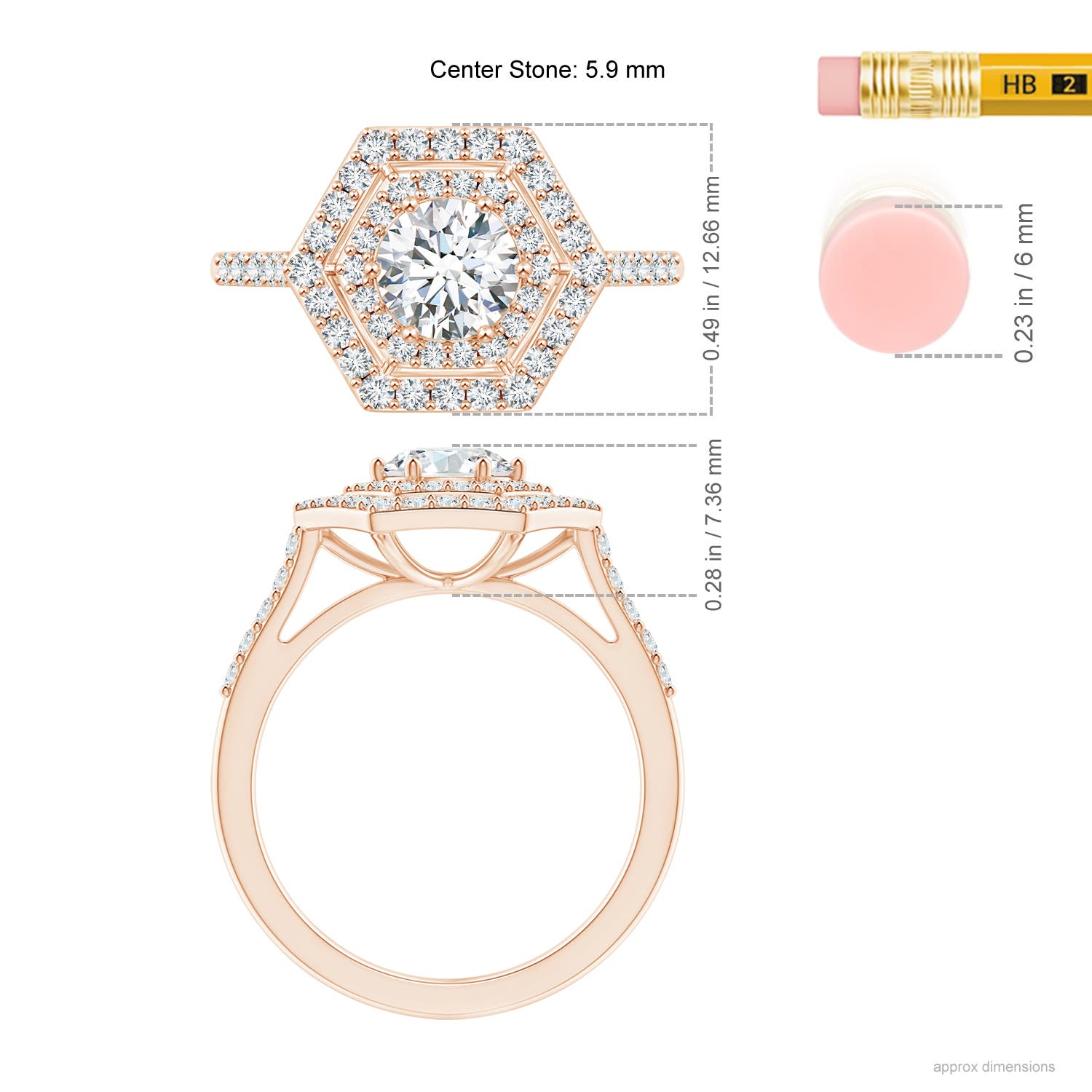 G, VS2 / 1.24 CT / 14 KT Rose Gold