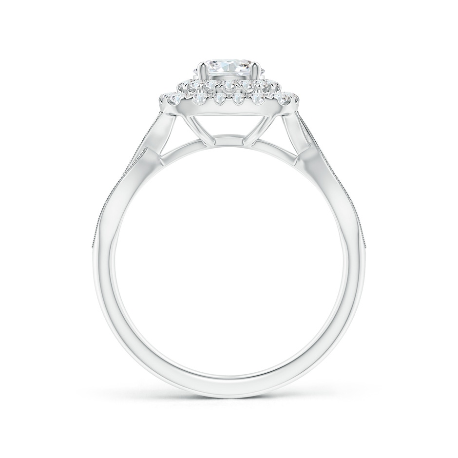 5.2mm GVS2 Diamond Double Halo Engagement Ring with Criss-Cross Shank in P950 Platinum side-1