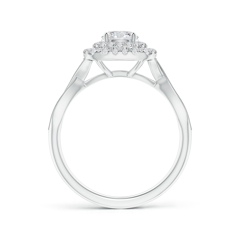 5.2mm HSI2 Diamond Double Halo Engagement Ring with Criss-Cross Shank in White Gold side-1