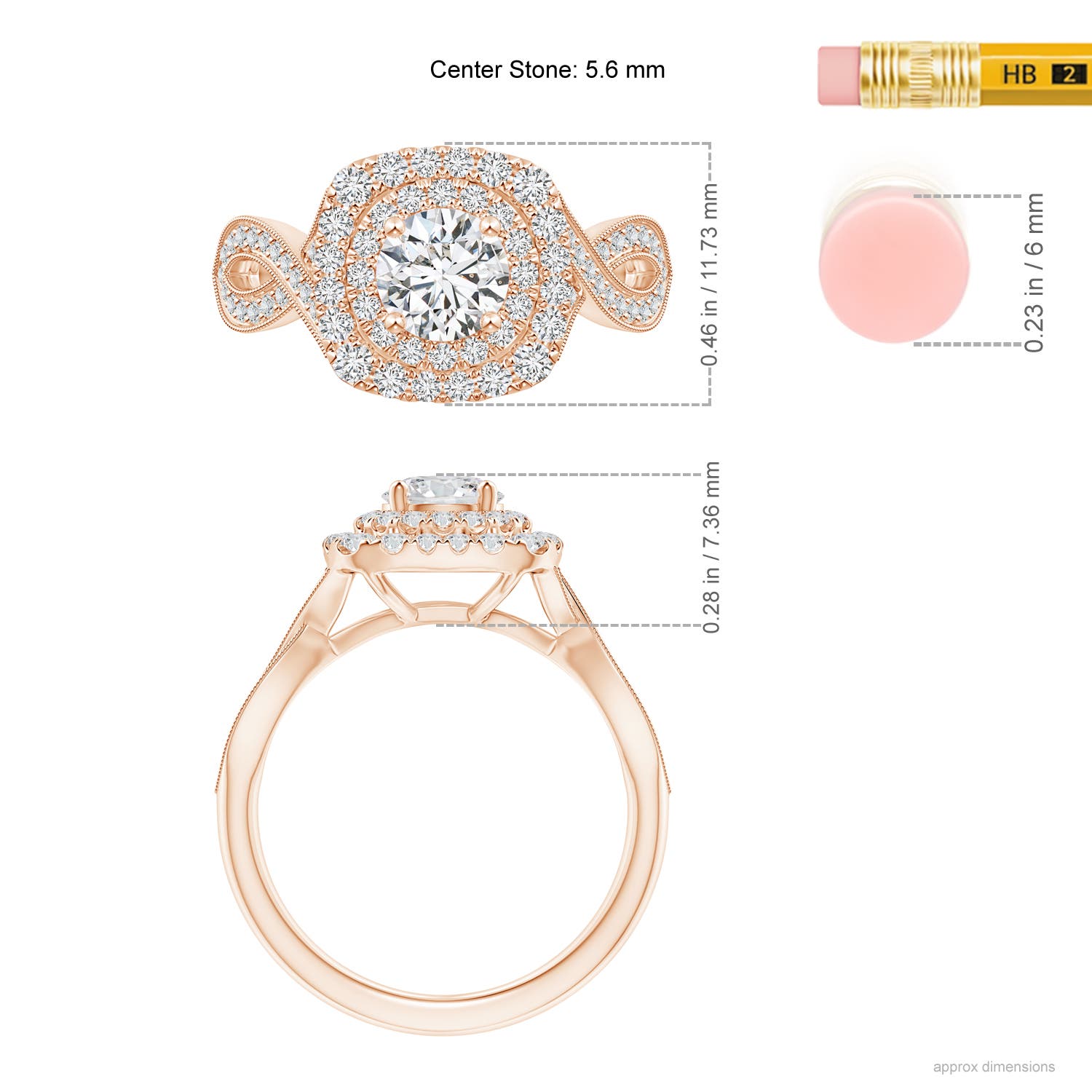 H, SI2 / 1.25 CT / 14 KT Rose Gold