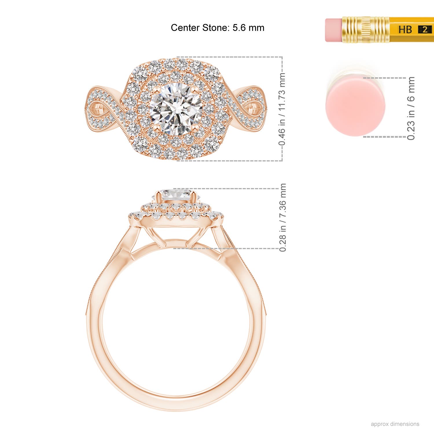 I-J, I1-I2 / 1.25 CT / 14 KT Rose Gold