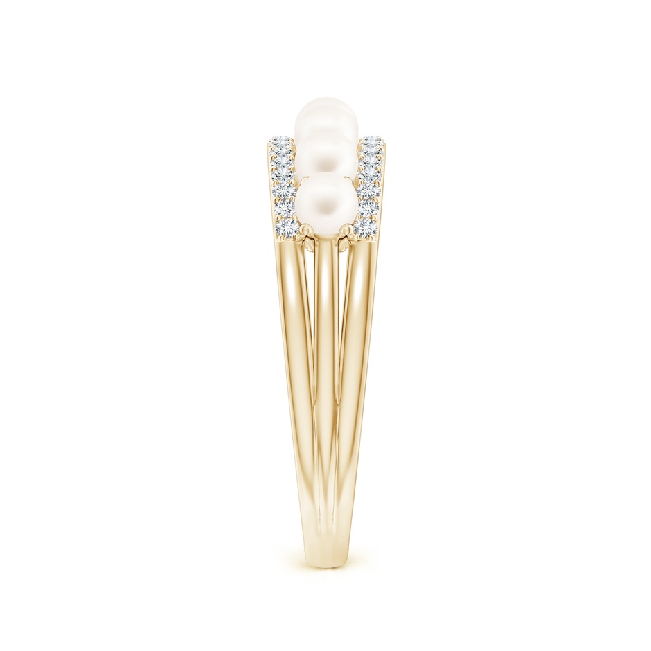 3mm AA Seed Freshwater Pearl and Diamond Ring in 9K Yellow Gold side-2