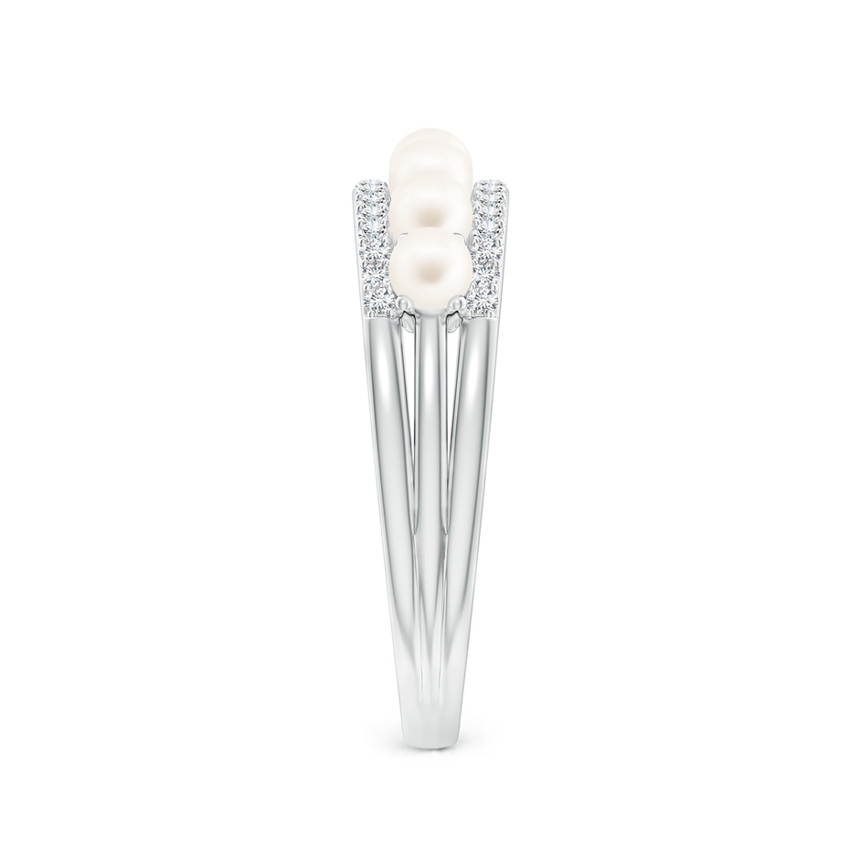 3mm AA Seed Freshwater Pearl and Diamond Ring in White Gold side-2