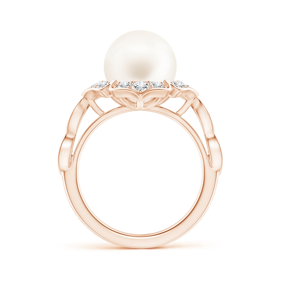 10mm AA Floral Vintage Inspired Freshwater Pearl Ring in Rose Gold side 199