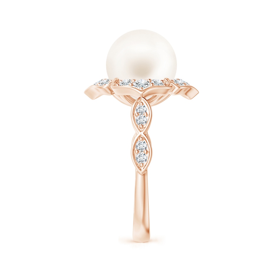 10mm AA Floral Vintage Inspired Freshwater Pearl Ring in Rose Gold side 299