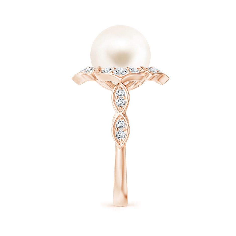 10mm AAA Floral Vintage Inspired Freshwater Pearl Ring in Rose Gold side 299