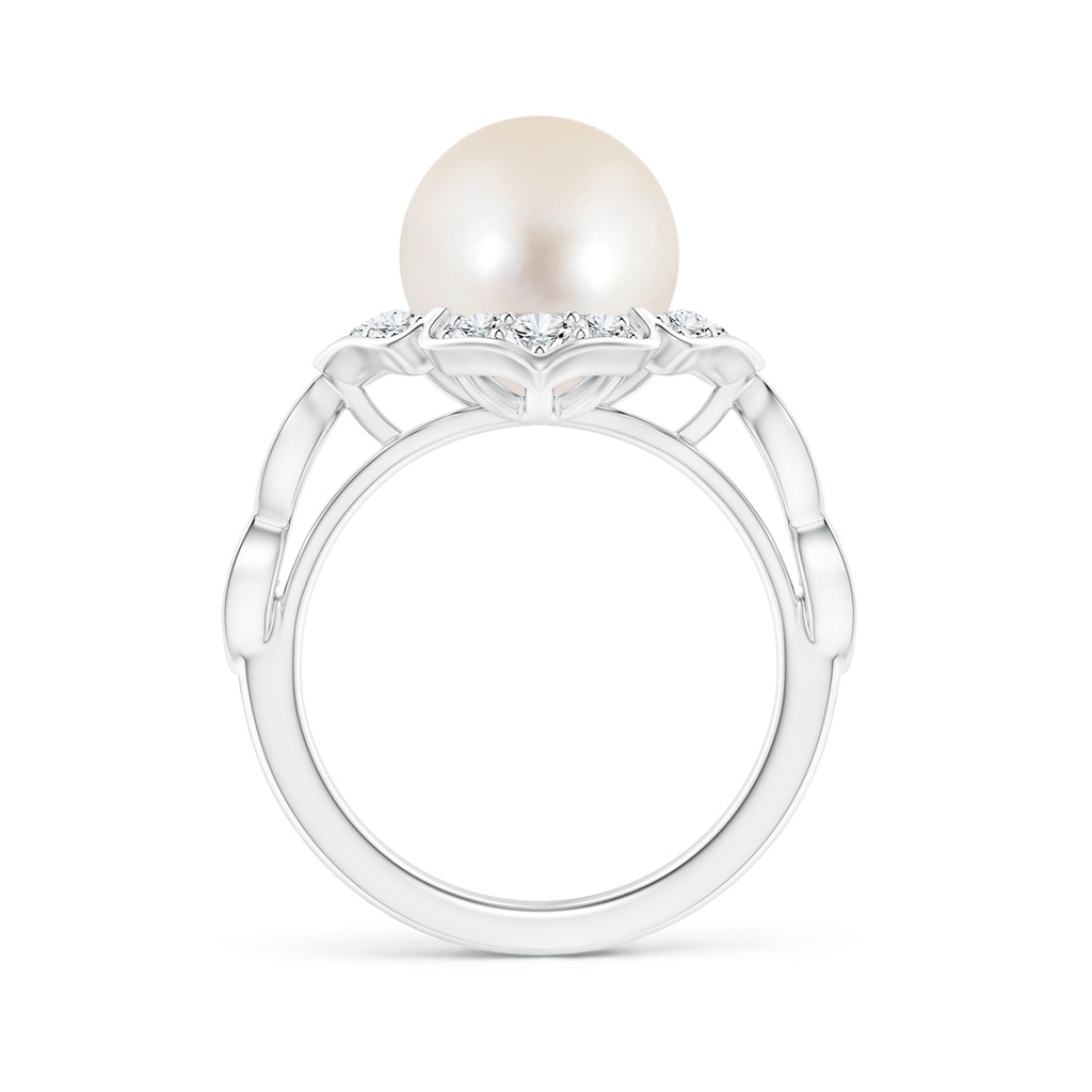 10mm AAAA Floral Vintage Inspired Freshwater Pearl Ring in P950 Platinum - side 199