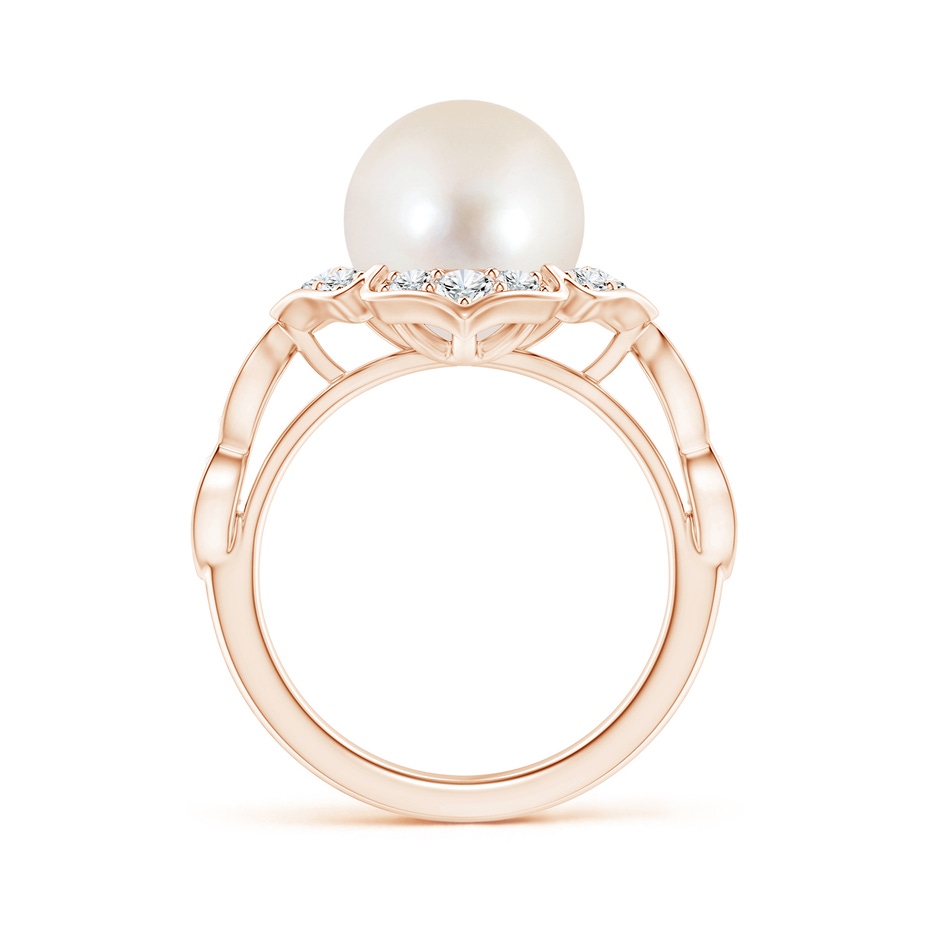 10mm AAAA Floral Vintage Inspired Freshwater Pearl Ring in Rose Gold side 199