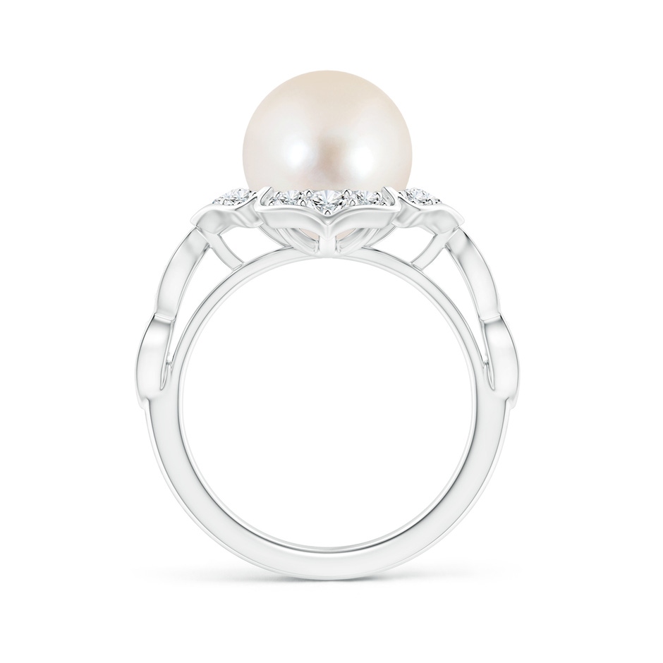 10mm AAAA Floral Vintage Inspired Freshwater Pearl Ring in White Gold side 199