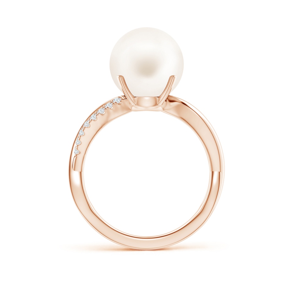 10mm AA Freshwater Pearl Infinity Ring in Rose Gold side 1