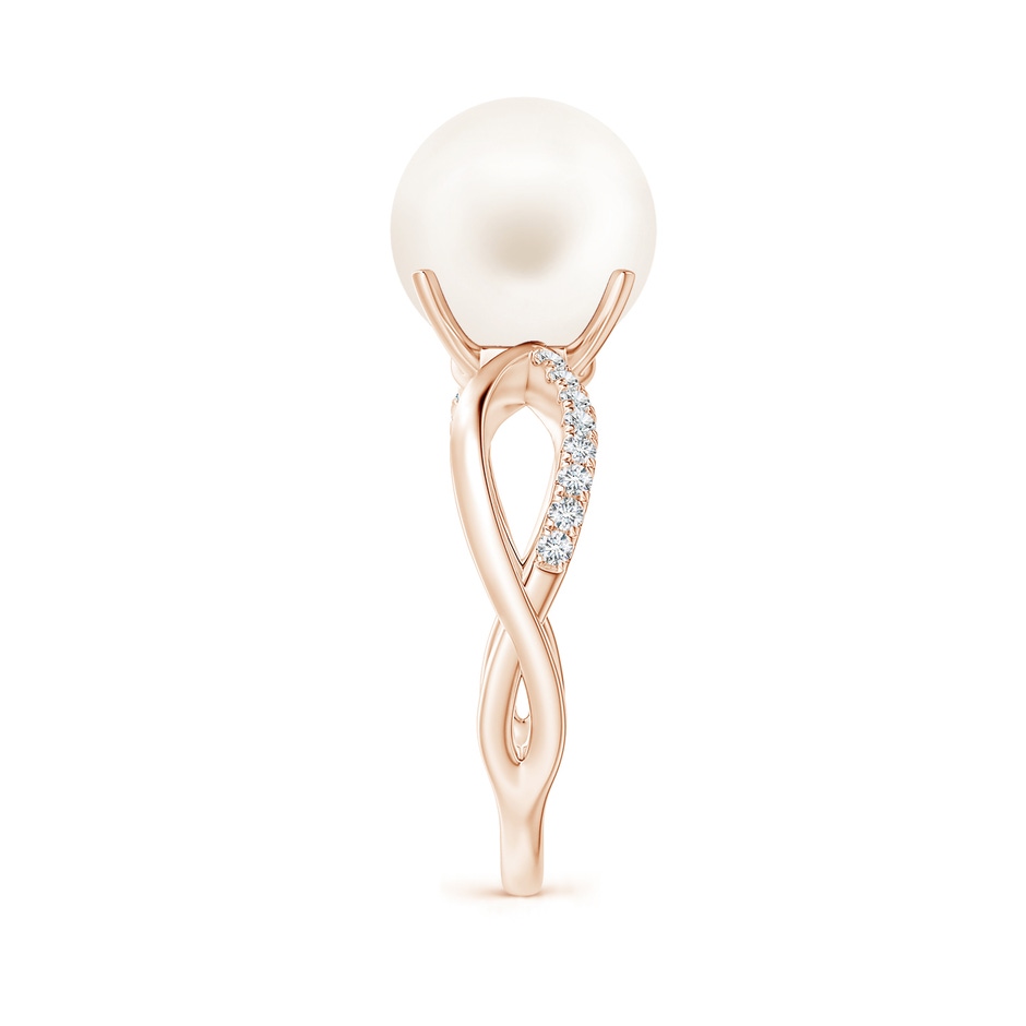 10mm AA Freshwater Pearl Infinity Ring in Rose Gold side 2