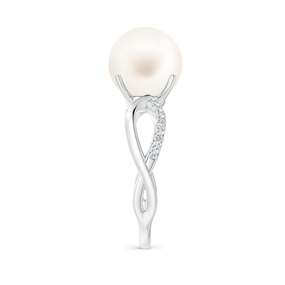 10mm AA Freshwater Pearl Infinity Ring in White Gold side 2